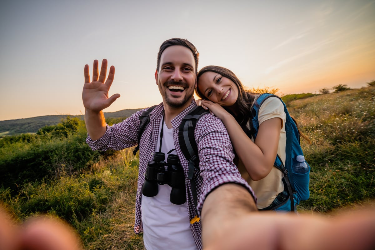 Couple hiking